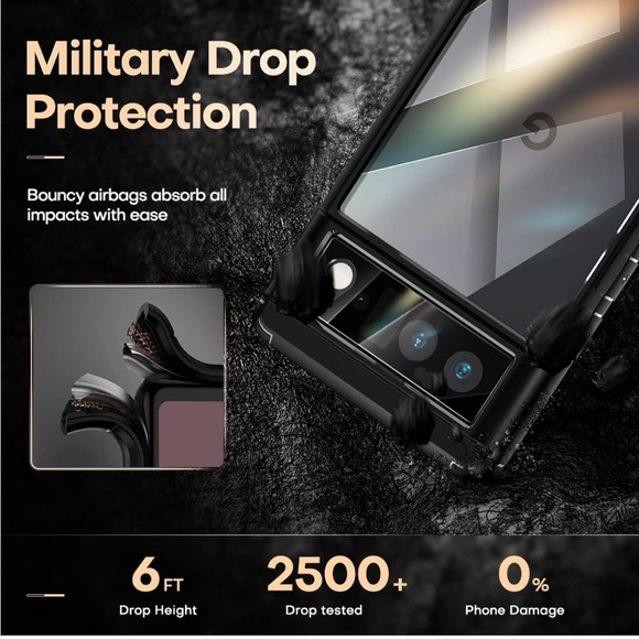 5 in 1 | Google Pixel 6 Case + 2PC Screen Protector + 2 PC Camera Covers Bundle - Picture 3 of 7